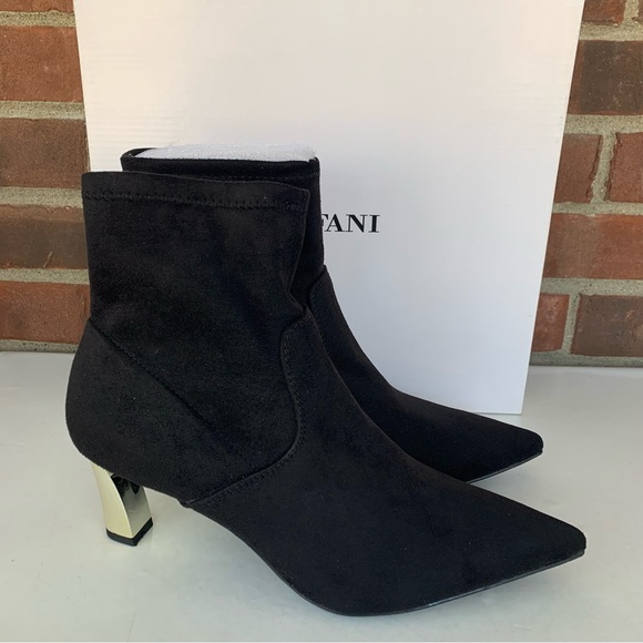 Alfani Bambey Black Fabric Block Heel Ankle Boots Women’s US 7 M NEW - Picture 1 of 8